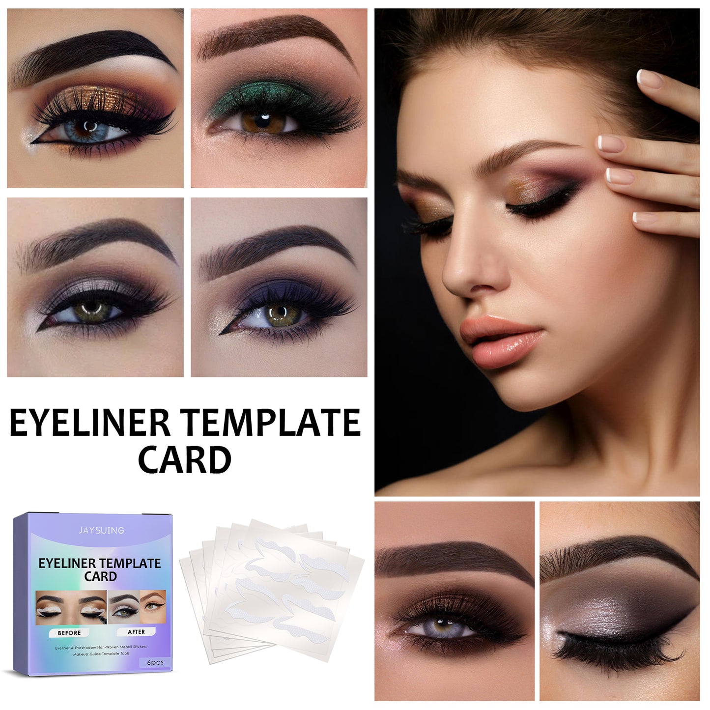 Beginner Eyeliner Assist Template – Quick Eye Makeup Tool for Perfect Winged Liner - Lazy Beauty Essential - Easy Eyeliner Guide for Flawless Eye Makeup
