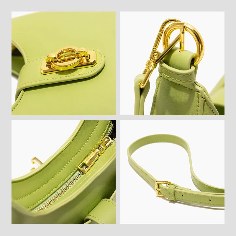 New Stylish Women Half Moon Shoulder Bags – High Quality PU Leather Crossbody Tote Handbag