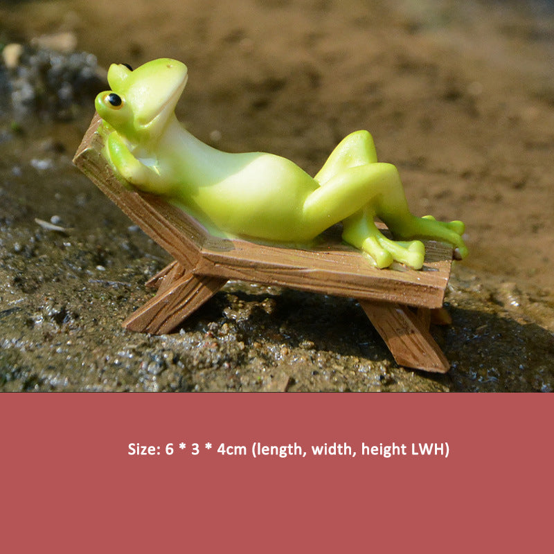 Frog Ornament Creative Flower Pot – Cute Micro Landscape Toad Garden Decoration