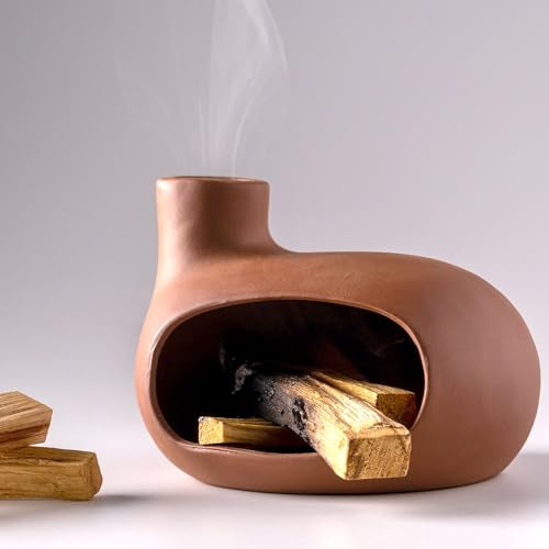 Ceramic Incense Burner with Palo Santo & Sage – Aromatherapy Home Décor Gift