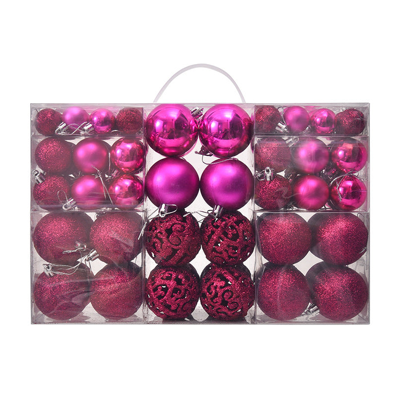 100PCS Christmas Ball Gift Box Set – Electroplated Hollow Plastic Balls for Elegant Holiday Decorations (3/4/6cm)