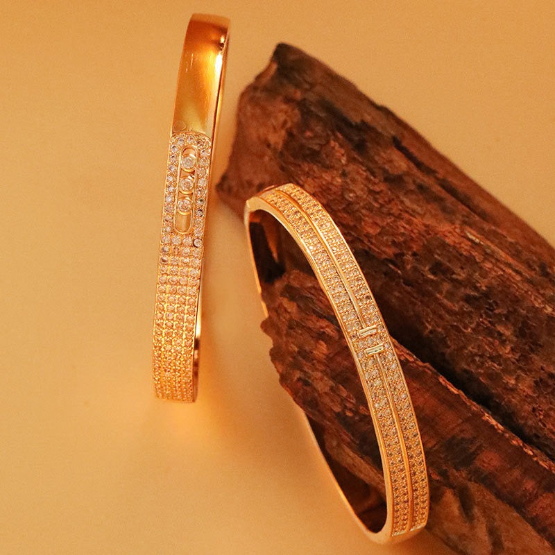 Copper Micro Inlaid Genuine Gold Zircon Bracelet – Minimalist Luxury Fashion Jewelry Gift