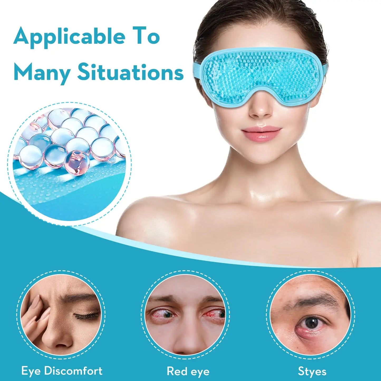 Cooling Gel Eye Mask – Reusable Hot & Cold Pack for Puffiness, Dark Circles & Eye Care
