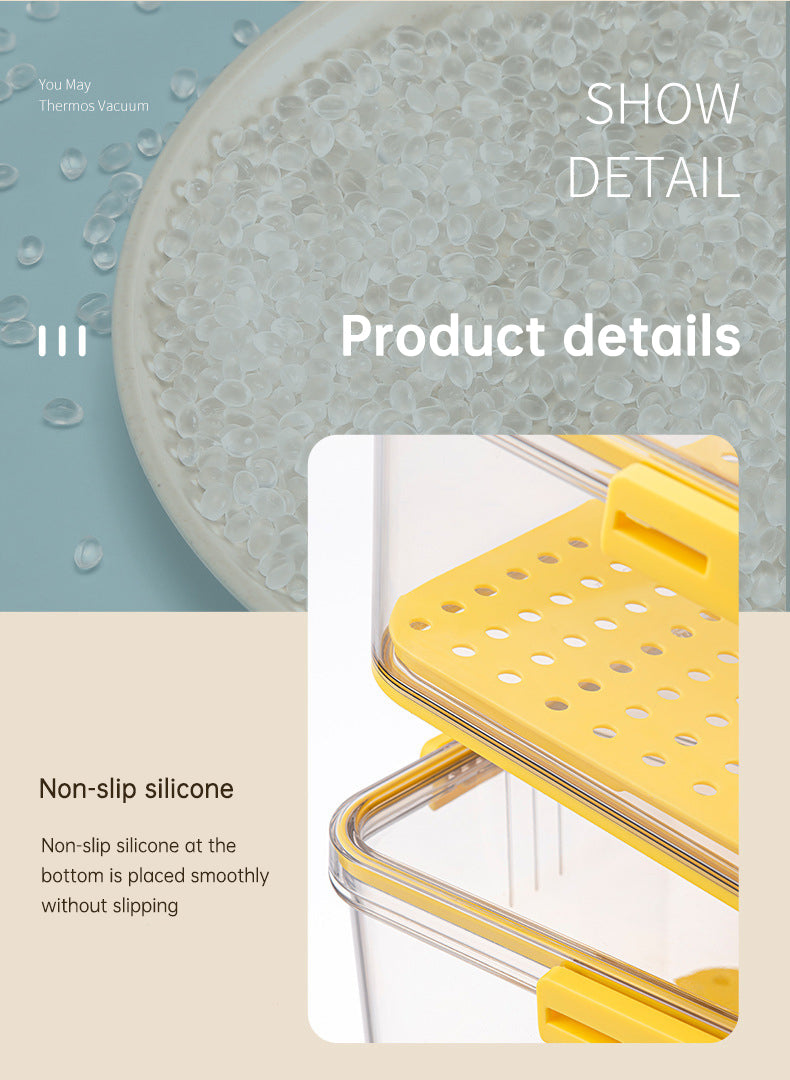 Large Capacity Transparent Refrigerator Storage Box – Food Grade Plastic Kitchen Organizer & Sealed Preservation Container