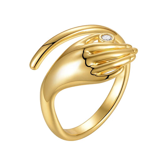 Adjustable Finger Rings – Gold Color Zircon Rings for Women, Party & Wedding Fashion Jewelry