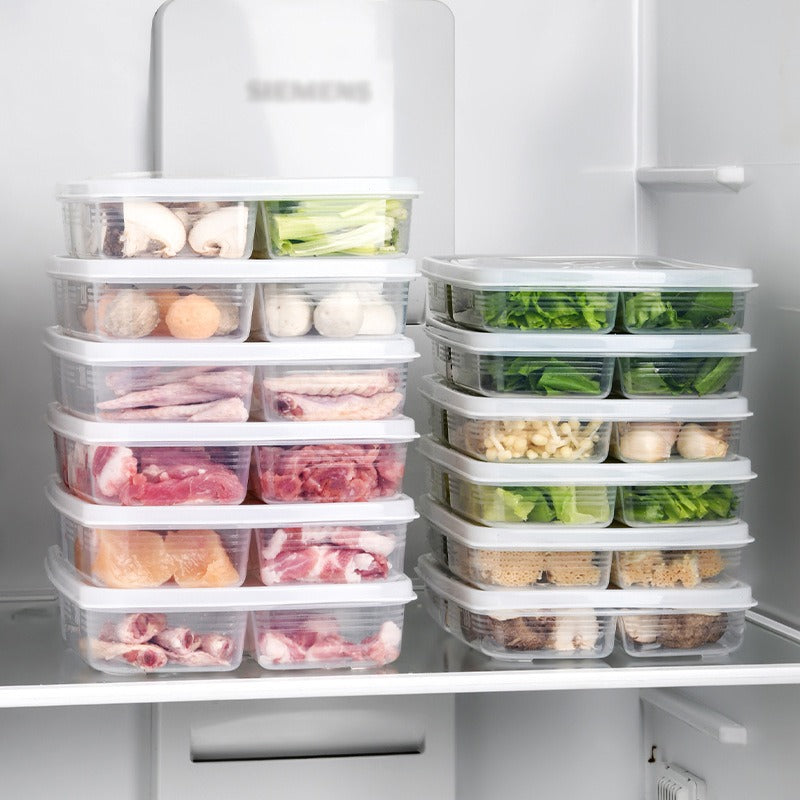 Food Compartmentalized Fresh Box – Refrigerator Storage Box with Lid for Sealed Organization