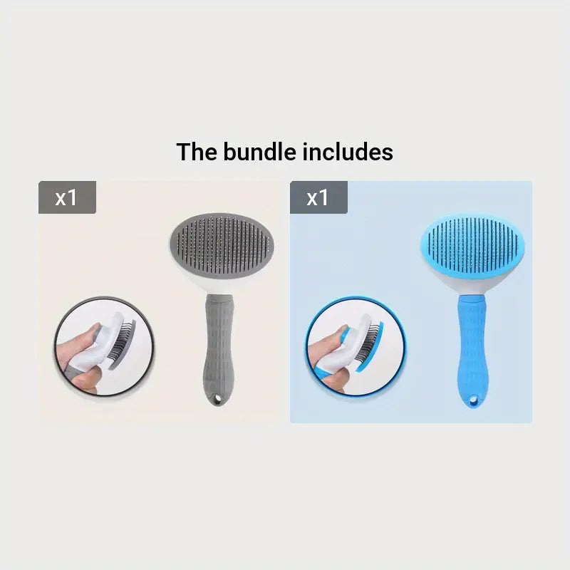 1pc Pet Hair Removal Comb – One-Click Cleaning Needle Comb for Cats & Dogs