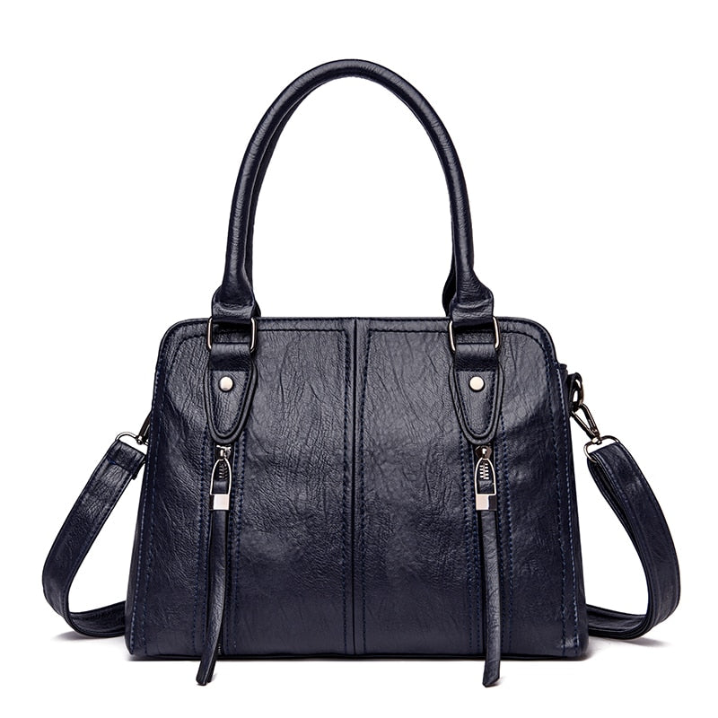 New Retro Fashion High Quality Leather Women’s Handbags – Large Capacity Casual Messenger Bag