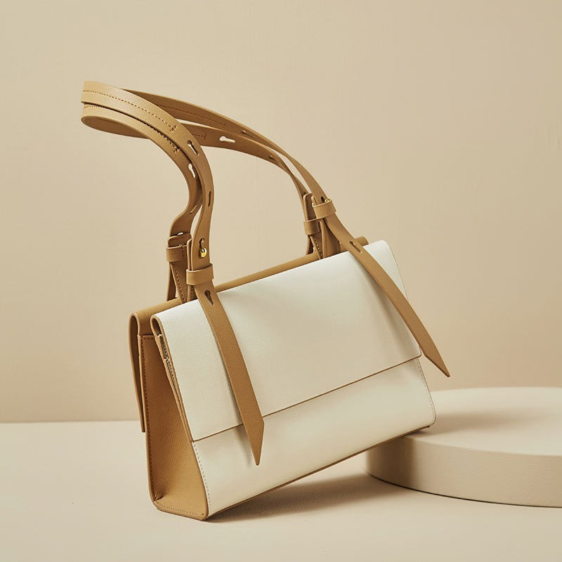 Genuine Leather Grain Shoulder Bag – Senior Sense of Fashion Tote & Niche Design Women’s Handbag