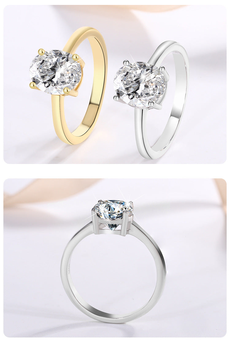 Moissanite Ring Princess Fang – Minimalist 925 Silver Mozambique Diamond Jewelry for Women