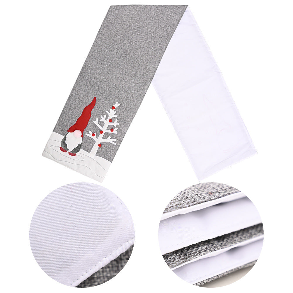 Christmas Faceless Dolls & Gray Table Flags – Festive Tablecloths, Placemats & Family Holiday Decorations