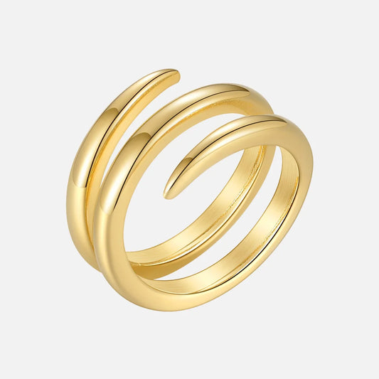 18K Gold Plated Spiral Line Rings For Women – Simple Allergy-Free Stainless Steel Fashion Jewelry
