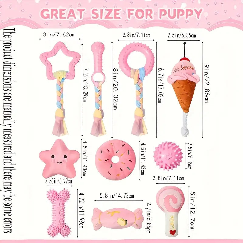 Set of 5 Pawsome Pals Dog Chew Toys – Durable, Non-Toxic & Dental-Friendly Fun