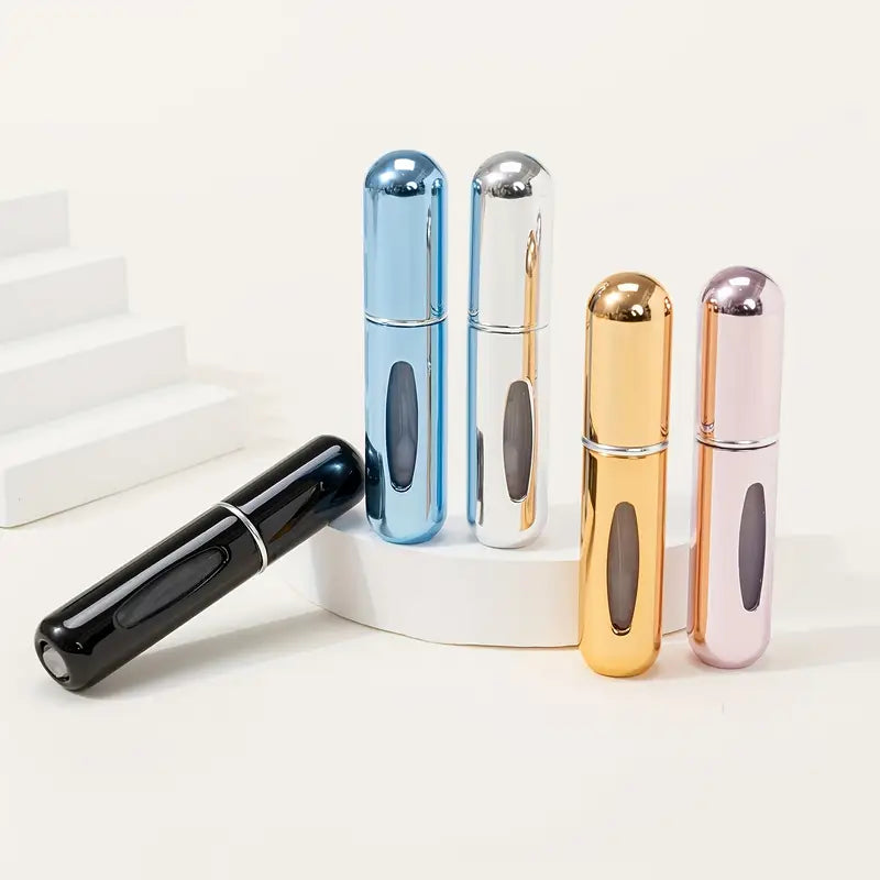 5-Pack Leakproof Travel Perfume Atomizer – Unscented, PVC-Free Portable Fragrance Bottles