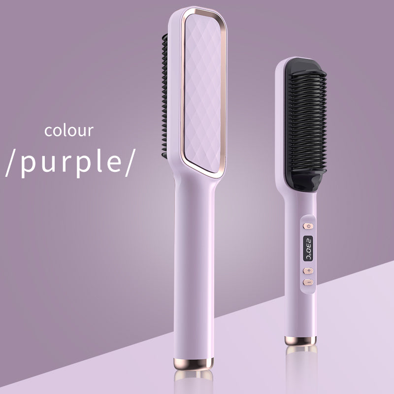 Electric Hair Straightener – LCD Dual-Purpose Negative Ion Hair Comb & Curling Stick for Home & Salon