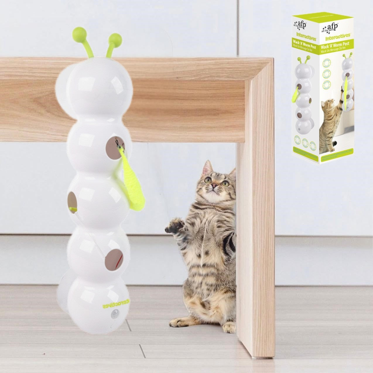 Interactive Smart Caterpillar Cat Toy – Suction Cup & Feather Tail for Cats