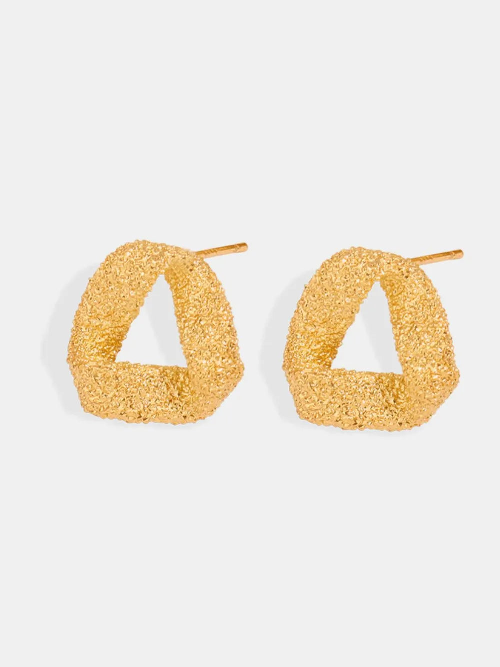 Gold-Plated Geometric Stud Earrings – Minimalist Luxury Jewelry for Women