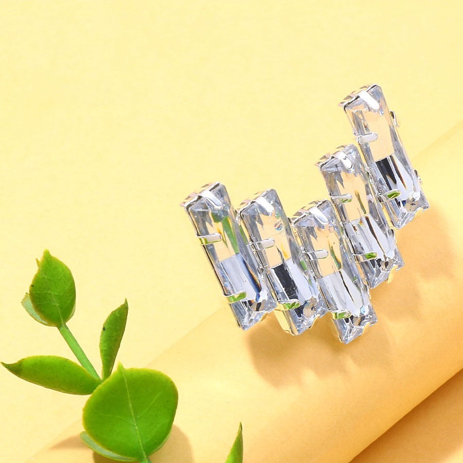 Geometric Square Water Diamond Ring – Luxury Simplified Elegant Female Jewelry