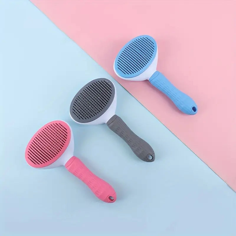 1pc Pet Hair Removal Comb – One-Click Cleaning Needle Comb for Cats & Dogs