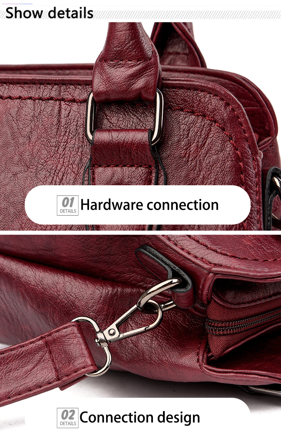 New Retro Fashion High Quality Leather Women’s Handbags – Large Capacity Casual Messenger Bag