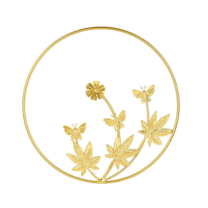 Nordic Style Luxury Metal Wall Hanging – Creative Wall Art for Living Room & Bedroom