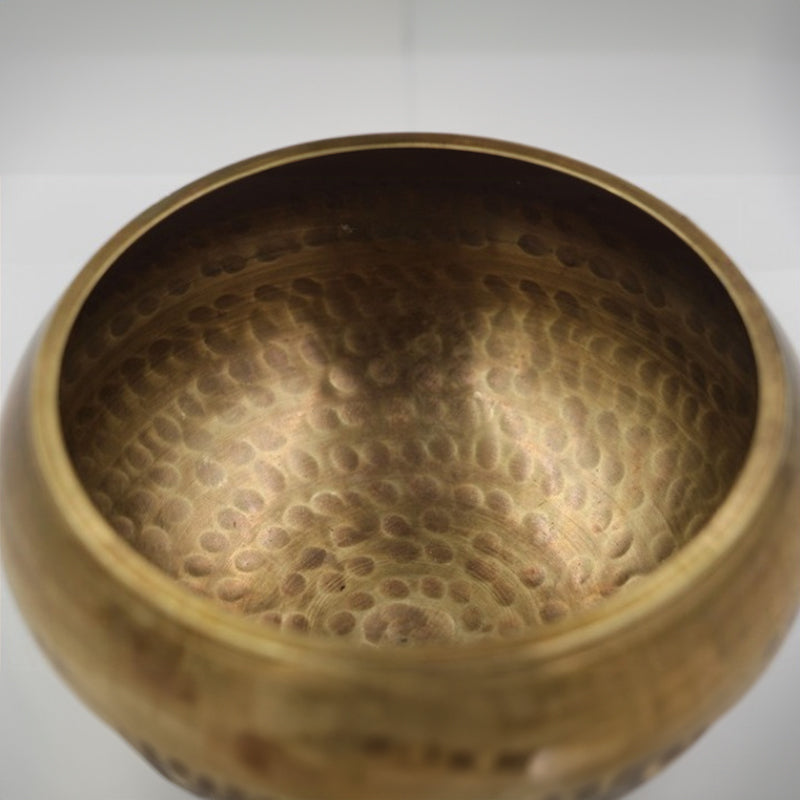 Tibetan Brass Singing Bowl with Sanskrit – Handmade Meditation Instrument for Stress Relief & Mindfulness