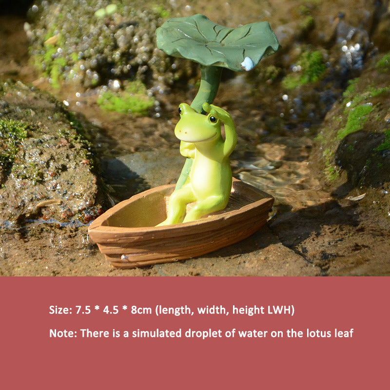 Frog Ornament Creative Flower Pot – Cute Micro Landscape Toad Garden Decoration