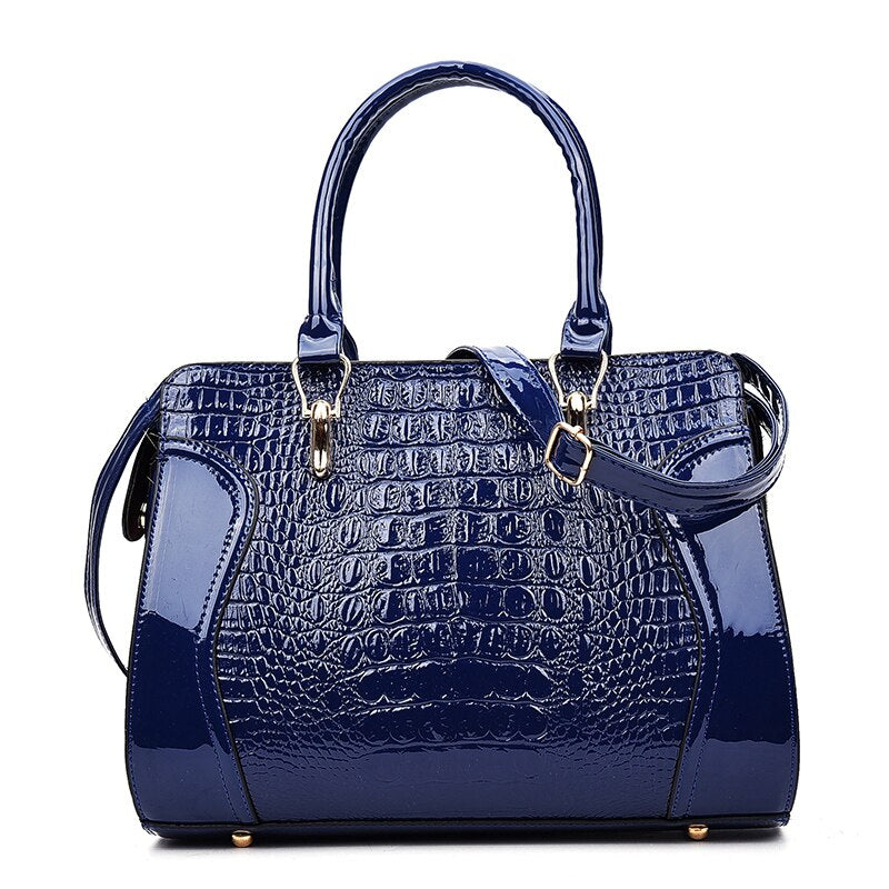 Fashion Crocodile Pattern Ladies Handbag – High Quality Leather Shoulder Messenger Travel Bag