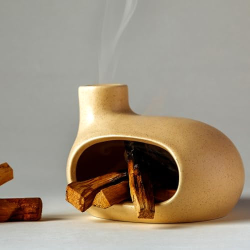 Ceramic Incense Burner with Palo Santo & Sage – Aromatherapy Home Décor Gift