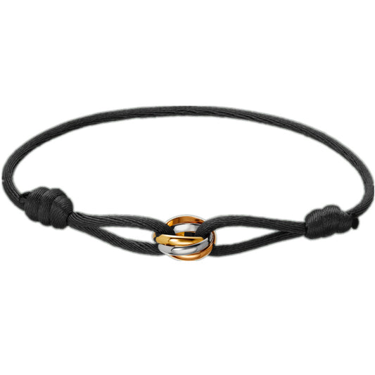 Stainless Steel Three-Color Classic Eternal Ring Bracelet – Simple High-Grade Luxury Jewelry