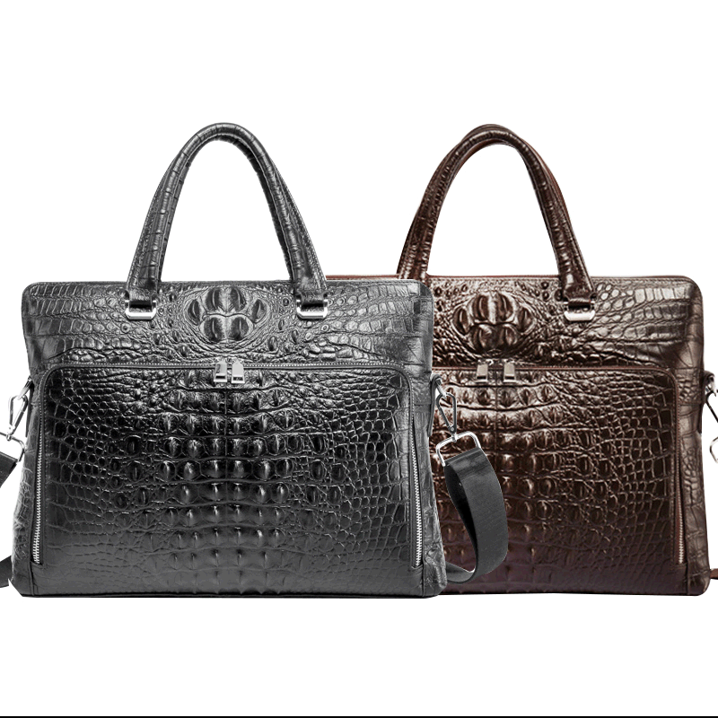 Crocodile Handbags for Men – Genuine Leather Laptop Bag, Business Shoulder Bag & Large Briefcase