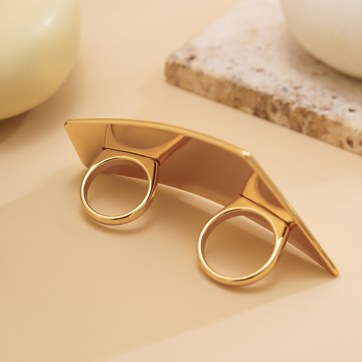 Baroque Round Irregular Curved Smooth Plain Ring – Luxury Alloy Women’s Fashion Jewelry