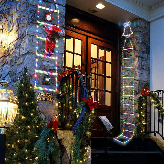 1.5/3M LED Christmas Decor – Climbing Santa with 8 Flash Modes, Plug/USB for Home, Tree & Window