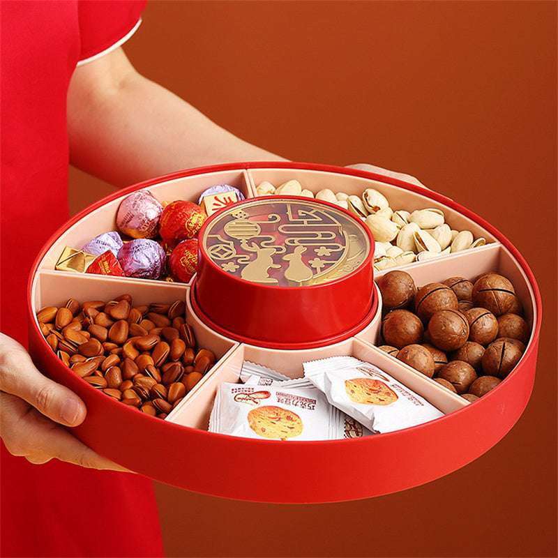 New Year Compartmentalized Candy Tray with Lid – Candy Box for Holidays & Celebrations