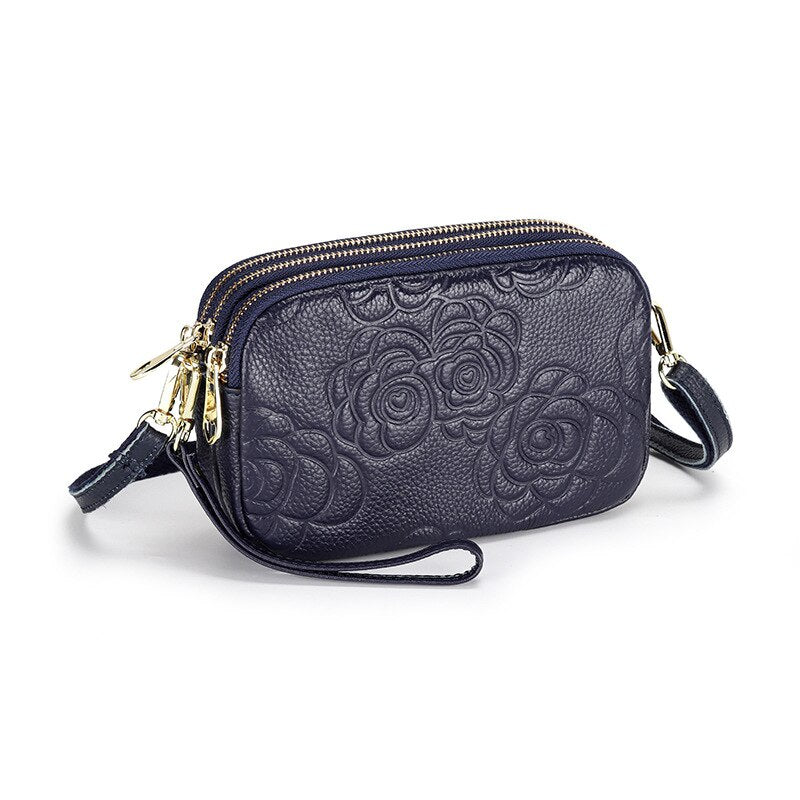 Trend Camellia Genuine Leather Messenger Bag – Luxury Women’s Crossbody & Designer Shoulder Bag