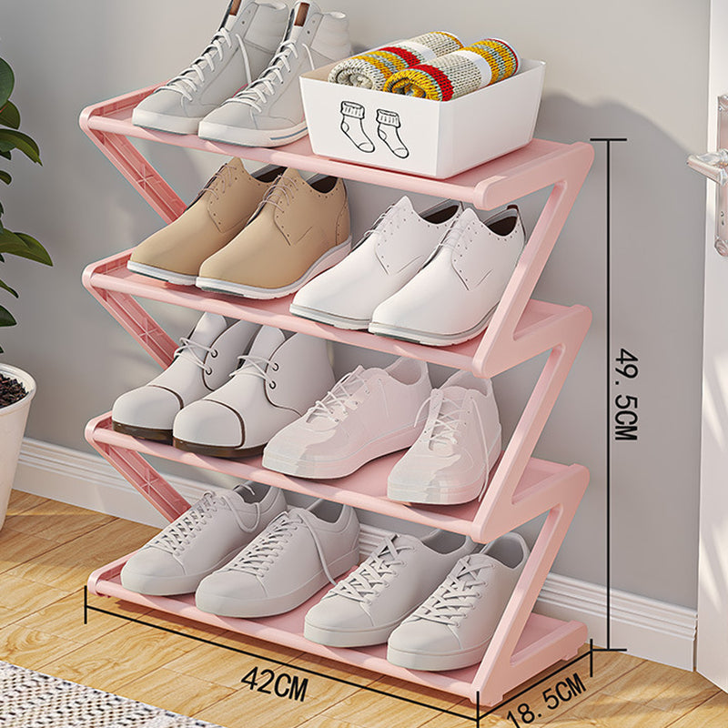 Z-Shaped 4-Layer Shoe Organizer – Space-Saving Adjustable Shoe Rack for Wall or Corner, Stackable Storage Shelf