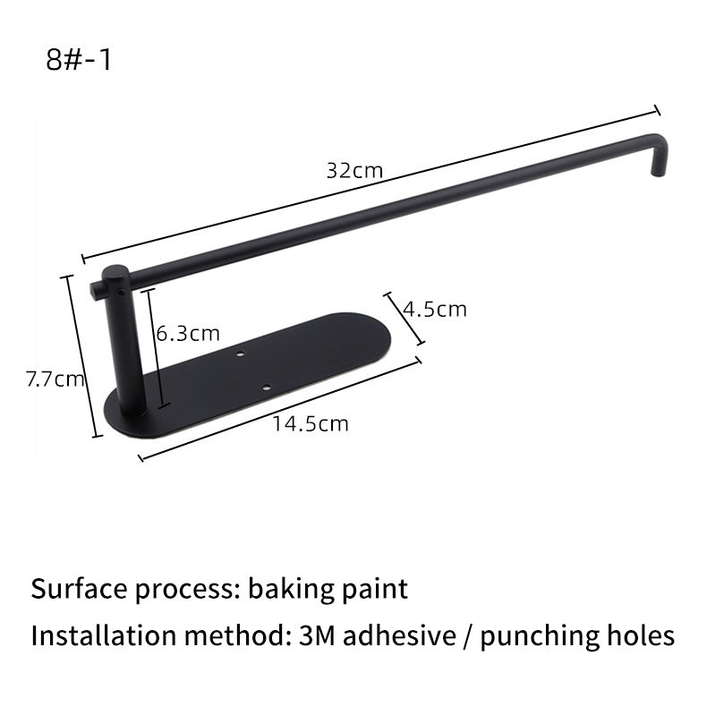 Square Circular Black Perforated Stainless Steel Kitchen Tissue Holder – Cabinet & Roll Organizer