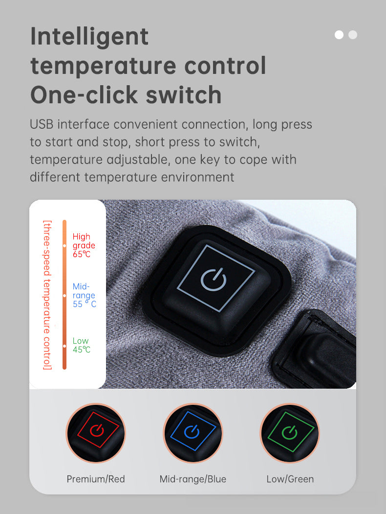 45x45cm USB Heating Cushion – 3-Speed Thermostat Electric Heating Pad for Office, Car & Home Winter Warm Therapy