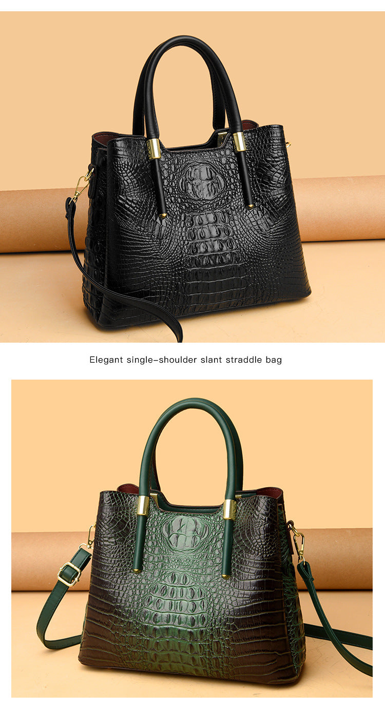 Fashion Alligator Women Handbags – Designer Crocodile PU Leather Large Tote & Luxury Crossbody Bag