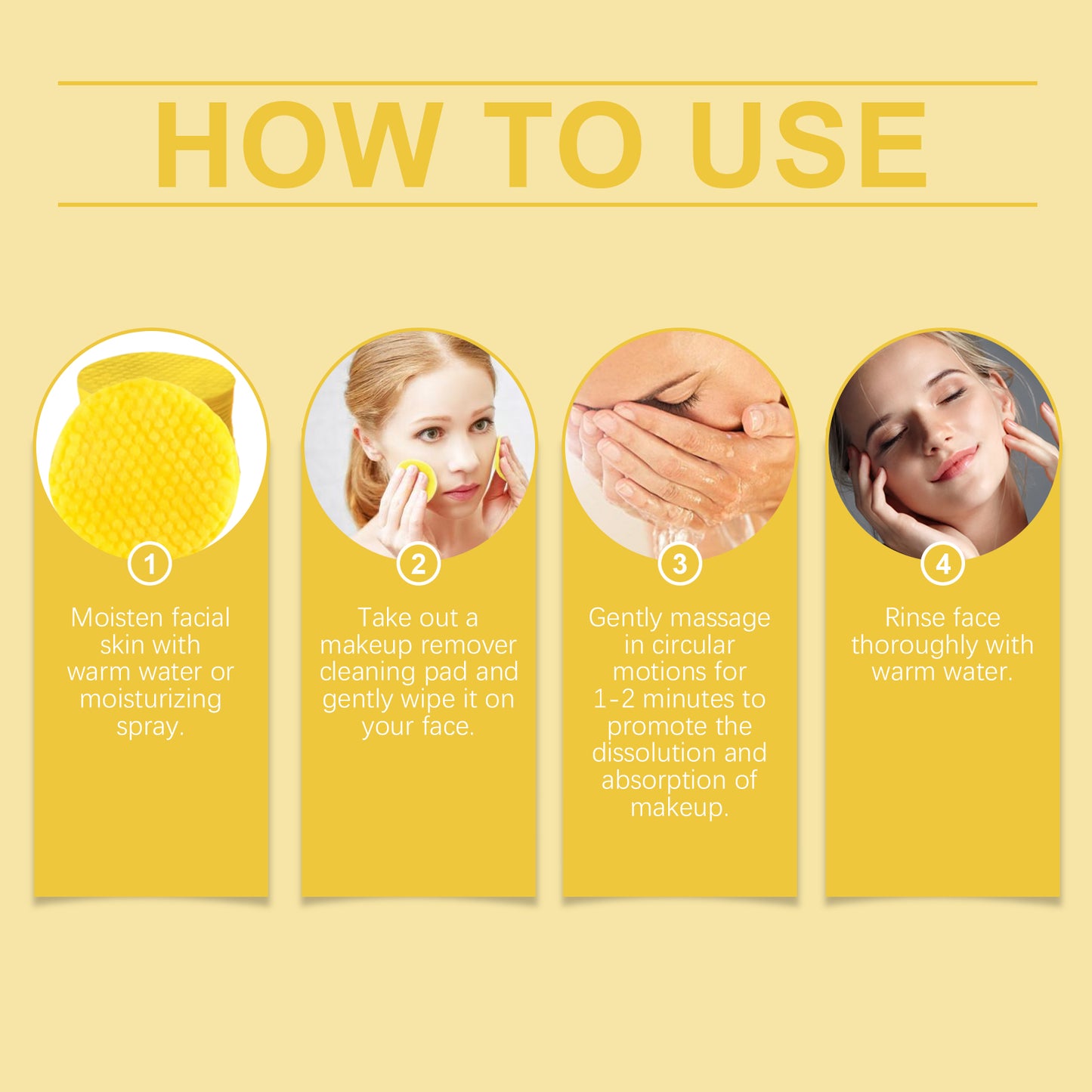 Ginger and Lemon Makeup Remover Cleansing Pad – Gentle Facial Skin Care Cleanser