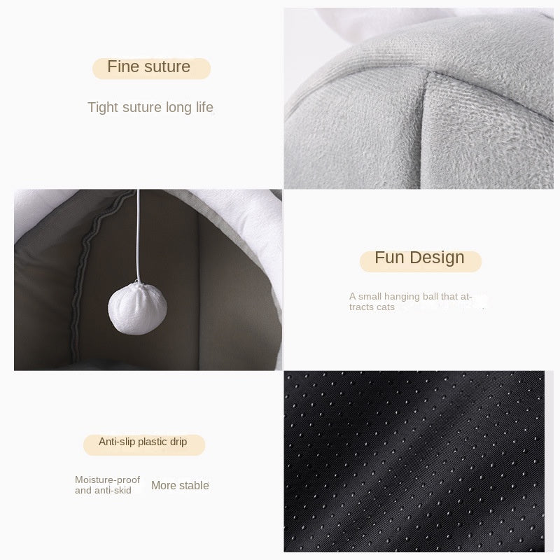 Universal Four Seasons Cat House – Enclosed Pet Bed for Cats & Small Dogs