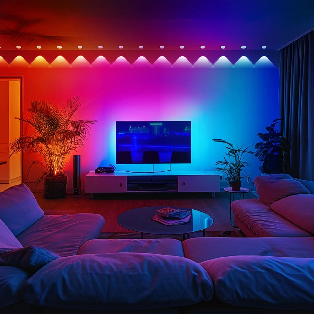 100FT 60 LED Waterproof RGB Outdoor String Lights – Permanent Eaves Lighting for Christmas, Birthday & Holiday Parties