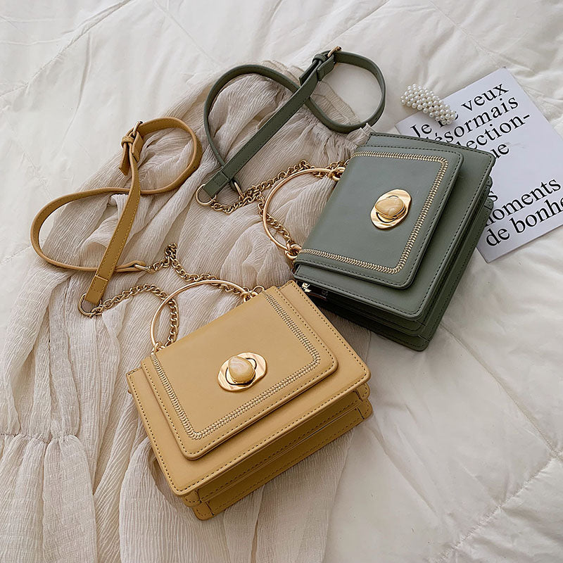 Leather Mini Crossbody Bags for Women – Summer Shoulder Bag with Short Handle & Phone Purse