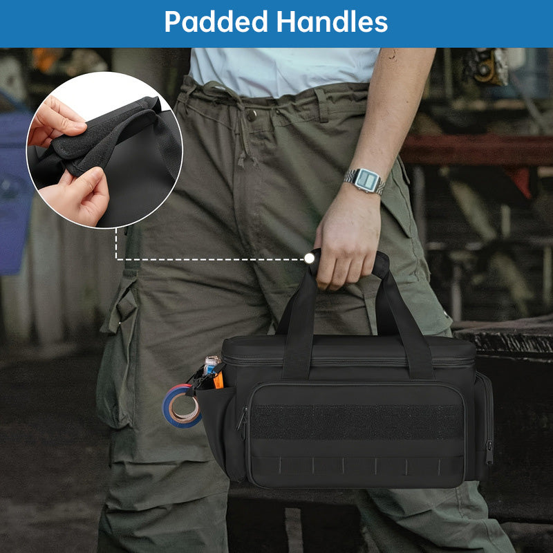 14-Inch Heavy-Duty Tool Bag Set – 2 Bags with Non-Slip Organizer, Multi-Pocket Electrician Tool Storage