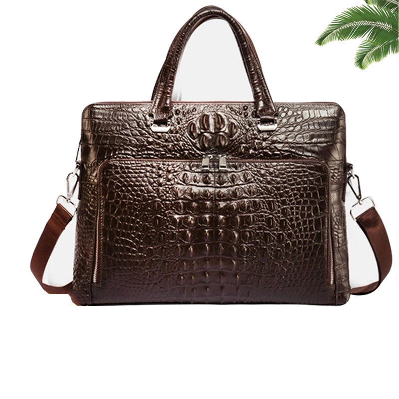 Crocodile Handbags for Men – Genuine Leather Laptop Bag, Business Shoulder Bag & Large Briefcase