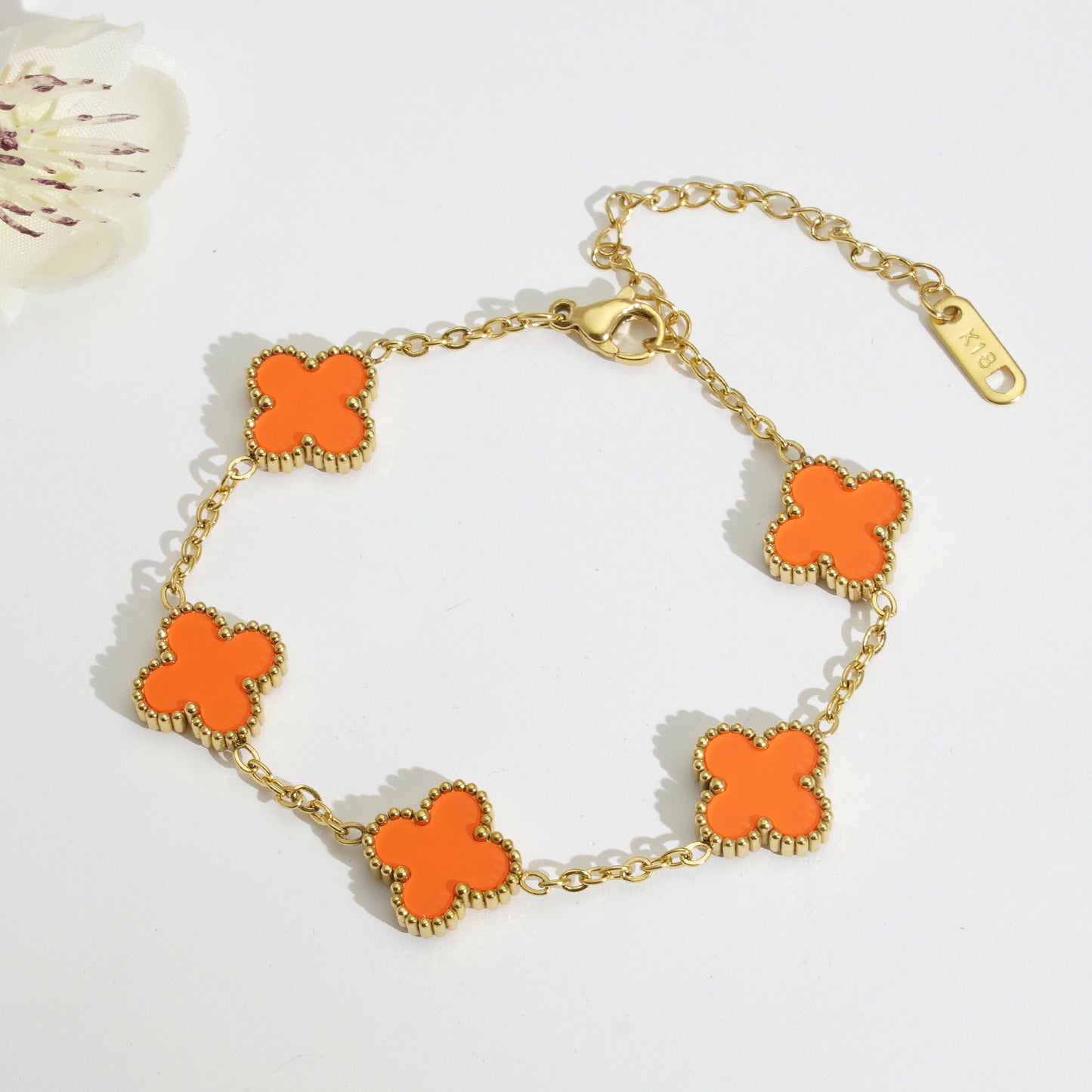 18K Gold Titanium Steel Four-Leaf Clover Bracelet Necklace – Lucky Luxury Jewelry Set