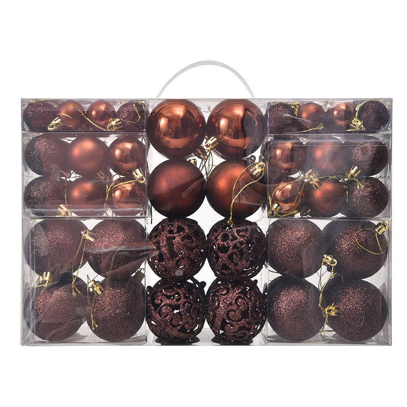 100PCS Christmas Ball Gift Box Set – Electroplated Hollow Plastic Balls for Elegant Holiday Decorations (3/4/6cm)
