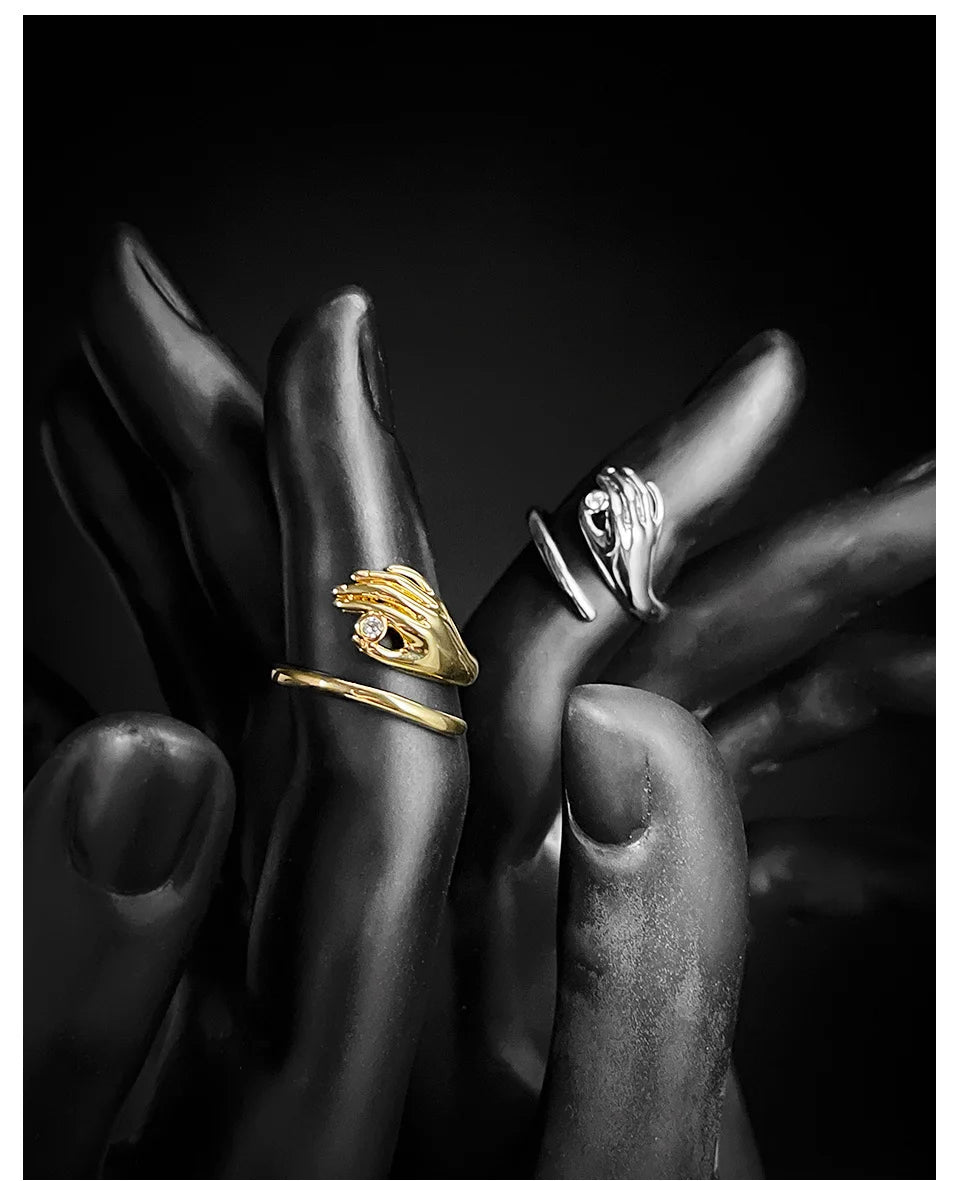 Adjustable Finger Rings – Gold Color Zircon Rings for Women, Party & Wedding Fashion Jewelry