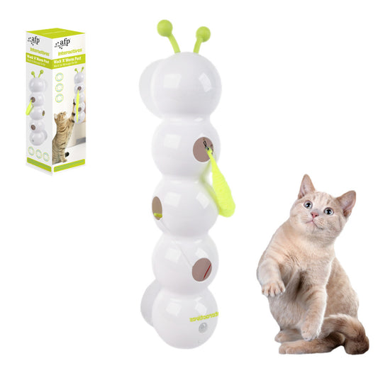 Interactive Smart Caterpillar Cat Toy – Suction Cup & Feather Tail for Cats