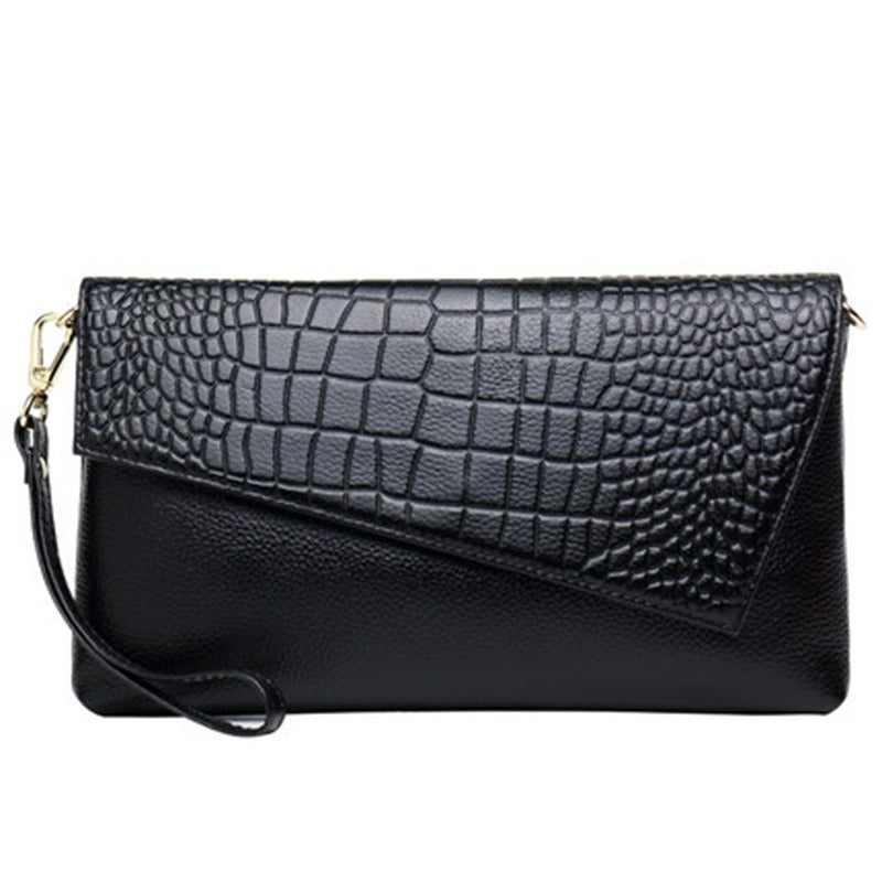 Genuine Leather Crossbody Bag for Women – Litchi Grain Cowhide Shoulder & Clutch Bag, Large Capacity & Stylish